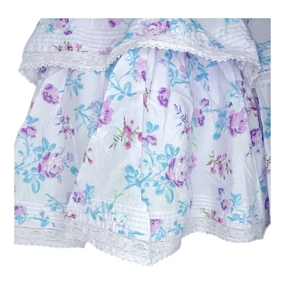 Love Shack Fancy x Target Lou in Purple Floral Double Ruffle Tiered Dress Medium - Picture 3 of 9